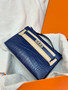 Hermès Kelly Pochette: Bleu Saphir Shiny Mississippiensis Alligator with Palladium Hardware