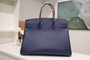 Hermés Birkin 35 Bleu Saphire Taurillon Novillo Double Palladium Hardware “Birkin Futurisme”, MFW2025