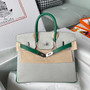 Hermès Limited Edition Horseshoe Birkin 25 Bag Gris Perle/Velvet Green