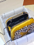 Manolo Blahnik Hangi Petinia Crystal Yellow Silk Clutch