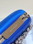 Manolo Blahnik Hangi Petinia Blue Crystal Silk Clutch