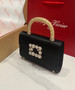Roger Vivier Efflorescence Mini Bag in Satin Black