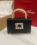 Roger Vivier Efflorescence Mini Bag in Satin Black
