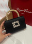 Roger Vivier Efflorescence Mini Bag in Satin Black