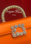 Roger Vivier Efflorescence Mini Bag in Satin Orange