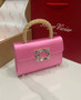 Roger Vivier Efflorescence Mini Bag in Satin Pink