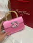Roger Vivier Efflorescence Mini Bag in Satin Pink