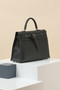 Hermès Kelly Flat 35 Handbag in Graphite with Palladium Hardware