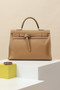 Hermès Kelly Flat 35 Handbag Palladium Hardware Chai