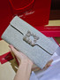 Roger Vivier Efflorescence Satin Pochette Silver