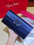 Roger Vivier Efflorescence Satin Pochette Navy