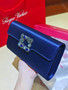 Roger Vivier Efflorescence Satin Pochette Navy