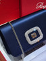 Roger Vivier Viv' Choc Mini Clutch Navy