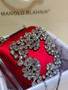 Manolo Blahnik Hangi Petinia Crystal Silk Clutch