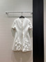 Valentino ruffle lace patchwork round neck short sleeved dress