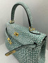 Rare Hermès Kelly Dalmatian 25cm Buffalo Leather Bag in Green