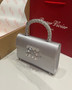 Roger Vivier Efflorescence Mini Bag in Satin Silver