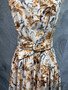 Oscar de la Renta stand collar cotton floral print sleeveless dress (2026 summer new)