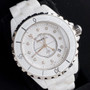 Chanel J12 White Ceramic Ladies Watch 33mm Quartz Original Movement