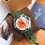 Breitling Superocean 44mm Automatic Diver Watch – Orange Dial, Green Rubber Strap