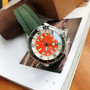 Breitling Superocean 44mm Automatic Diver Watch – Orange Dial, Green Rubber Strap