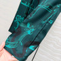 Hermes 26 Early Spring Chain Link Pattern Silk Wide Leg Pants - Green