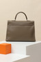 Hermès Kelly Flat 35 Handbag Etoupe Palladium Hardware