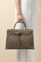 Hermès Kelly Flat 35 Handbag Etoupe Palladium Hardware