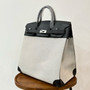Hermes Birkin HAC 40cm Swift Leather Patchwork Travel Bag - Panda Color, Silver Hardware, Unisex
