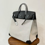 Hermes Birkin HAC 40cm Swift Leather Patchwork Travel Bag - Panda Color, Silver Hardware, Unisex