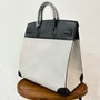Hermes Birkin HAC 40cm Swift Leather Patchwork Travel Bag - Panda Color, Silver Hardware, Unisex