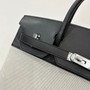 Hermes Birkin HAC 40cm Swift Leather Patchwork Travel Bag - Panda Color, Silver Hardware, Unisex