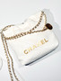 CHANEL MINI 22 BAG White Shiny Calfskin | Gold-Tone Hardware | SS25 Collection