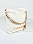 CHANEL MINI 22 BAG White Shiny Calfskin | Gold-Tone Hardware | SS25 Collection