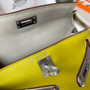 Hermès Mini Kelly II Sellier Bag in Yellow and Gris Perle Chevre Leather
