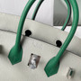 Hermès Limited Edition Horseshoe Birkin 25 Bag Gris Perle/Velvet Green