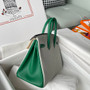 Hermès Limited Edition Horseshoe Birkin 25 Bag Gris Perle/Velvet Green