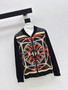 Hermes 26Ss Spring Summer Silk Print Patchwork Knit Cardigan