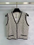 Chanel Spring/Summer Knit Vest - Black and White Geometric Jacquard, Wool Blend, SML