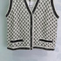 Chanel Spring/Summer Knit Vest - Black and White Geometric Jacquard, Wool Blend, SML