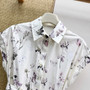 CD 26SS Early Spring Butterfly Iris Print Shirt Dress with Belt