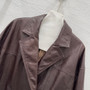 Brunello Cucinelli Spring 2026 Double-Breasted Nappa Leather Jacket - Dark Maroon