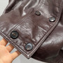 Brunello Cucinelli Spring 2026 Double-Breasted Nappa Leather Jacket - Dark Maroon