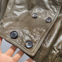 Brunello Cucinelli Spring 2026 Double-Breasted Nappa Leather Jacket - Olive Khaki