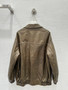 Brunello Cucinelli Spring 2026 Double-Breasted Nappa Leather Jacket - Olive Khaki