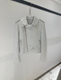 Bottega Veneta Intrecciato Woven Leather Moto Jacket - White