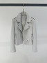 Bottega Veneta Intrecciato Woven Leather Moto Jacket - White