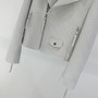 Bottega Veneta Intrecciato Woven Leather Moto Jacket - White