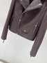Bottega Veneta Intrecciato Woven Leather Moto Jacket - Dark Brown