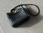 Bottega Veneta Gemelli Intrecciato Leather Small Shoulder Bag - Black